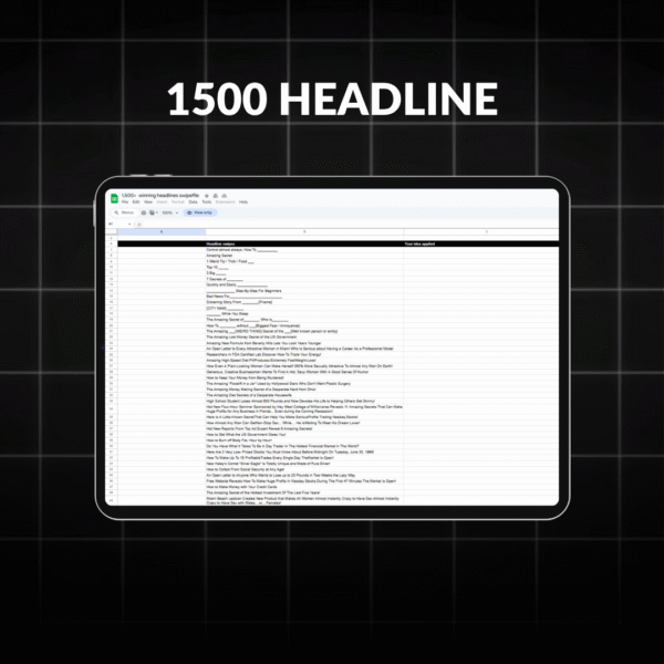 1500+ Winning Headlines — Swipe, Edit & Convert Instantly